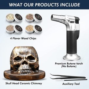 Old Fashioned Plastic Bourbon Whiskey Smoker Kit with Wood <strong>Chips</strong> Drink <strong>Smoke</strong> Infuser and Torch Creative Bar Accessories - Product Image 2