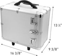 Mallette à roulettes pour bijoux de voyage de grande capacité-Chariot en aluminium robuste pour bibelot, rangement de collier et protection de collection