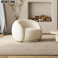 Fauteuil d'appoint moderne de luxe en bouclette pour salon