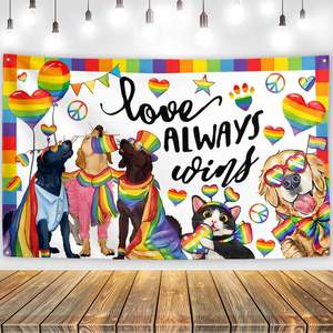 Todos son Bienvenidos Aquí, Fondo para Fotografía del Orgullo Gay, Día del Orgullo Gay, Mes del Orgullo, Desfile, Arcoíris, Pancarta Personalizable - Product Image 2