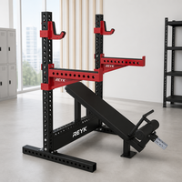 Banc de musculation multifonction REYK REYK-K156 en acier robuste, inclinable/déclinable/plat, avec sécurité pour les jambes, capacité maximale de 150 kg