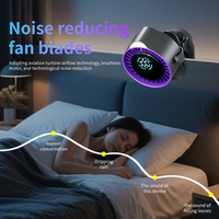 Ventilateur à clipser 360° réglable, 100 vitesses, affichage numérique, batterie rechargeable USB, veilleuse longue durée pour bureau et poussette