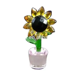 Elegant Handmade Crystal Sunflower Crystal Flower For House Decorative Items
