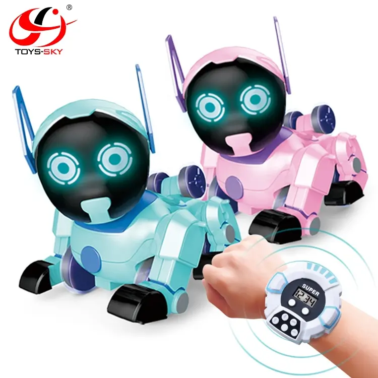 2.4G Flip Smart Watch Fancy Music Light Best Educational RC Robot Dog Toys for Boy And Girl