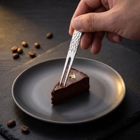 Ensemble de mini-cuillères et fourchettes / couverts à dessert / pour fruits en acier inoxydable 304 martelé japonais, poli miroir doré, compatible lave-vaisselle et sans danger pour les aliments