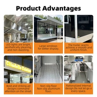 Remolque de Comida Móvil Cuadrado de Acero Inoxidable, Totalmente Equipado, para Venta de Helados, Comida Rápida y Snacks, Comercial