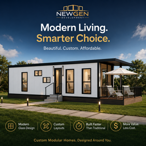 บ้านสำเร็จรูปสมัยใหม่แบบโมดูลาร์ Newgen Development พร้อมห้องครัว พื้นที่นั่งเล่น และห้องน้ำ - Product Image 1