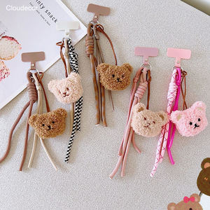 Kleurrijke schattige mobiele telefoon hangkoord tas charme touw pluche beer cartoon pop mobiele telefoon hanger groothandel - Product Image 1