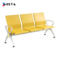 Nouveau modèle Hôpital Aéroport Gare Bureau Réception 3 places Chaise d'attente en mousse PU Chaise pour aéroport
