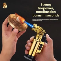 Meilleures ventes en stock européen, pistolet à souder à feu puissant, allumeur à gaz butane, torche à cigare, briquet à fenêtre anti-vent, allumeur de briquet dragon