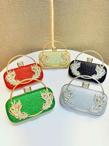 New Cross-border Socialite Rhinestone Women's Evening <b>Clutch</b> Encrusted Diamonds Portable Cheongsam Messenger Bag Tanjing - Product Image 4