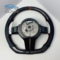 Volant en fibre de carbone pour BMW G20 G30 Série G, cuir perforé, logo rouge, surpiqûres rouges, garniture personnalisée, sport