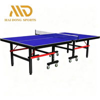 Table de ping-pong pliante en acier avec plateau de 18 mm d'épaisseur et roulettes, table de ping-pong mobile d'intérieur pour l'entraînement et la compétition