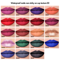 Rouge à lèvres liquide mat velours minéral végétalien OEM, marque propre, promotion de divers modèles, étiquette privée, échantillon hydratant et waterproof