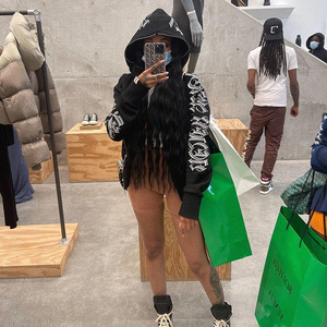 Sweat-shirts pour femmes avec imprimé lettres et fermeture éclair, vêtements décontractés, streetwear, athleisure, hauts sportifs, cyber <span class=keywords><strong>ghetto</strong></span>, nouveaux - Product Image 2