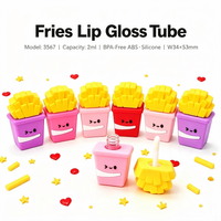 ISMAN Tube de brillant à lèvres pour enfants 2ml, boîte en silicone, emballage cosmétique vide en plastique jaune, rouge, rose, personnalisé, coupe ondulée, vente en gros