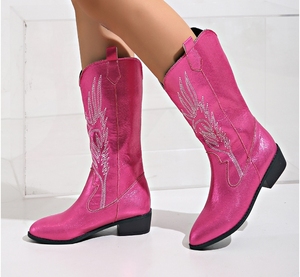 <span class=keywords><strong>Bottes</strong></span> grande taille pour femmes <span class=keywords><strong>Bottes</strong></span> de broderie western <span class=keywords><strong>Bottes</strong></span> <span class=keywords><strong>mi</strong></span>-talon bout pointu en <span class=keywords><strong>cuir</strong></span> Pu pour femmes - Product Image 5