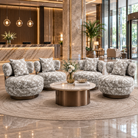 Fauteuil pivotant moderne en tissu bouclé, fauteuil d'appoint de luxe pour hall d'hôtel, salon, zone de réception