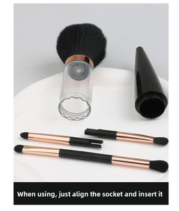 Ensemble de pinceaux de maquillage avec logo personnalisé, pinceaux pour le visage, les yeux, le fond de teint, le contour, le surligneur, la poudre, le blush, kit de pinceaux cosmétiques professionnels pour un usage quotidien - Product Image 6