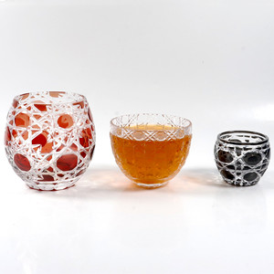 Vaso de whisky Edo Kiriko cortado a mano de fábrica, estilo japonés, vaso de chupito delgado, juego de vasos de bar con revestimiento de color para bebidas frías - Product Image 6