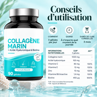 Capsules de collagène marin OEM avec acide hyaluronique et biotine pour une peau, des cheveux et des ongles magnifiques