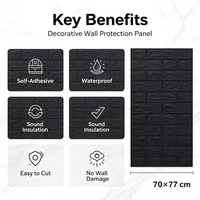 Autocollant mural européen à motifs géométriques 3D, décoration murale imperméable, panneau de protection mural souple, auto-adhésif, salle de bain, salle de sport