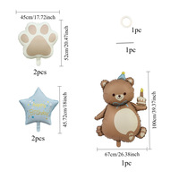 Ensemble de ballons en aluminium Magic Cake Bear pour la décoration de fête d'anniversaire des enfants