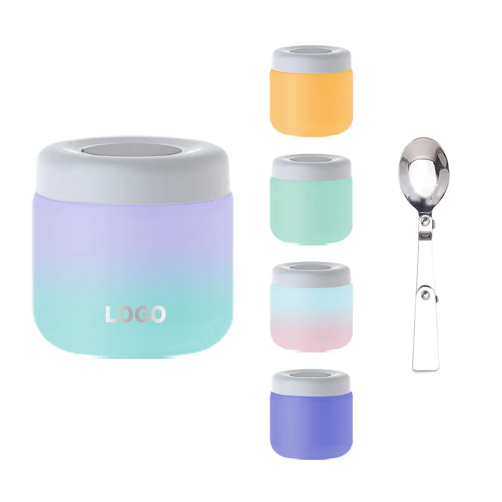 New Design Kids Thermal Food Jar Double Wall Vacuum Lunch Box Can With Spoon For Back To School