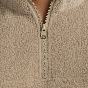 Sweat-shirt surdimensionné à col zippé 1/4 en <span class=keywords><strong>polaire</strong></span> Sherpa 100 % polyester de haute qualité, personnalisé OEM pour hommes - Product Image 4