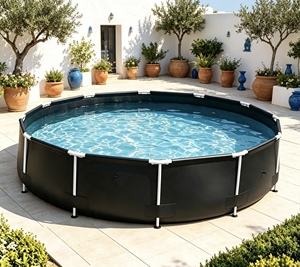 Piscine hors sol stable, rectangulaire ou ronde, en PVC imperméable, pour les exercices quotidiens dans la cour. - Product Image 1