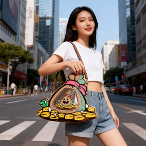 Bolso de Mano Anime Lucky Fortune Ita Bag con Soporte para Exhibición de Insignias, Vitrina Coleccionable Adorable para Pins, Mini Soportes Decorativos de Escritorio, Regalo para Fans - Product Image 3