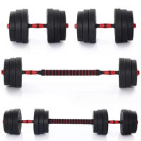 Ensemble d'haltères réglables en fonte de 15 kilogrammes avec revêtement en néoprène (noir + rouge) pour les bras musculation salle de sport à domicile équipement de fitness