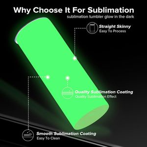 20 oz thẳng thăng hoa cách điện màu xanh lá cây phát sáng trong bóng tối bằng thép không gỉ Tumblers với rơm cho Halloween Đảng - Product Image 5