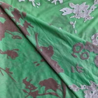 Nouvelle Mode Polyester Tissu Personnalisé Matériel 4 Voies Stretch Fleur Imprimer Burnout Velours pour Femmes Robe Vêtements Hometextile