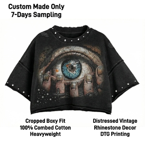 T-shirt <span class=keywords><strong>da</strong></span> uomo personalizzata 2026, di design, effetto invecchiato, lavaggio acido, vintage, taglio crop boxy, streetwear - Product Image 1