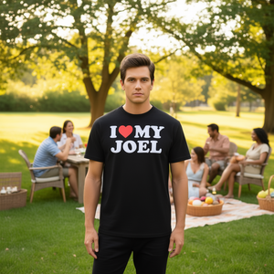 Camiseta I Love My Joel de algodón negro unisex para adultos talla S M L XL XXL - Product Image 1