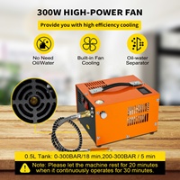 Compresseur d'air PCP TUDIVING pour paintball, transformateur d'alimentation externe électrique 12V, haute pression 350W, 30mpa, 310bar, 4500psi