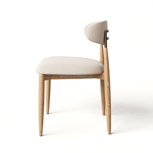 आधुनिक दौर डाइनिंग टेबल ठोस लकड़ी 5-टुकड़ा डाइनिंग रूम घर कार्यालय विला असेंबली के लिए टिकाऊ फर्नीचर सेट - Product Image 6