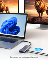 Base de Conexión USB C FORIDA OEM ODM 2026, Adaptador para Dos Monitores, Hub USB C 5 en 1, Base para Dos Monitores para MacBook