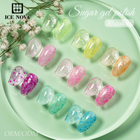 Gel de sucre ICE NOVA vernis thermique semi permanent paillettes miroitant Hema/Tpo/Hpma gratuit adapté printemps changement d'humeur Gel OEM/ODM
