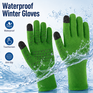 Gants en tricot imperméables personnalisés en gros avec grip en silicone et compatibles écran tactile pour le ski, la randonnée, la pêche, le cyclisme et le snowboard - Product Image 4