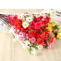 D2 Centres de Table de Mariage Roses Artificiels Promotionnels 63cm Petite Branche Courte 3 Branches Fleur de Pêcher Cerisier