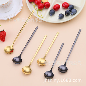 304 Stainless Steel Spoon Gold Black 13 15 17Cm <b>Mirror</b> Polished Coffee Tea Dessert Stirring Spoon - Product Image 4