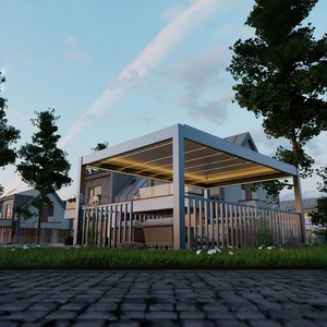 Pérgola Exterior Ajustable de Gran Tamaño con Techo de Láminas, Diseño Bioclimático de Aleación de Aluminio con Vigas Empalmadas, Duradera e Impermeable - Product Image 6