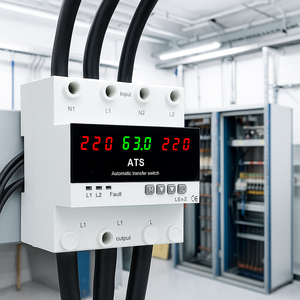 Interrupteur de transfert automatique GINRI JMRD-DSX 63A 100A ATS avec relais de protection haute/basse tension pour usage domestique - Product Image 1
