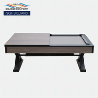 S.Q.F 8ft Indoor Home Pool Table Fashion Metal X-Shape Leg MDF Fonction 2 en 1 pour les jeux et les loisirs en famille