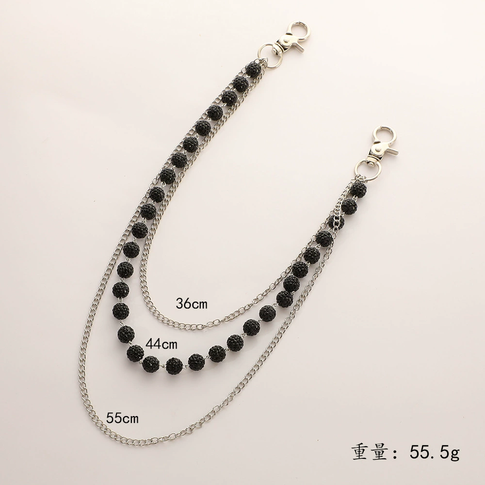 Men Women Layered Crystal Disco Ball Beaded Chains for Bag Jeans