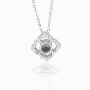 Bijoux fantaisie, collier en argent 925 avec zircon, projection photo « Je t'aime » en 100 langues, fiançailles, mariage, fête, écologique - Product Image 4