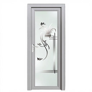 Porte battante moderne en alliage d'aluminium à double vitrage pour appartement, design contemporain, finition soignée - Product Image 1