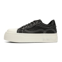 Baskets blanches non-marquées à semelle épaisse, respirantes, rehaussantes, en toile, de haute qualité, tendance, décontractées, style skate